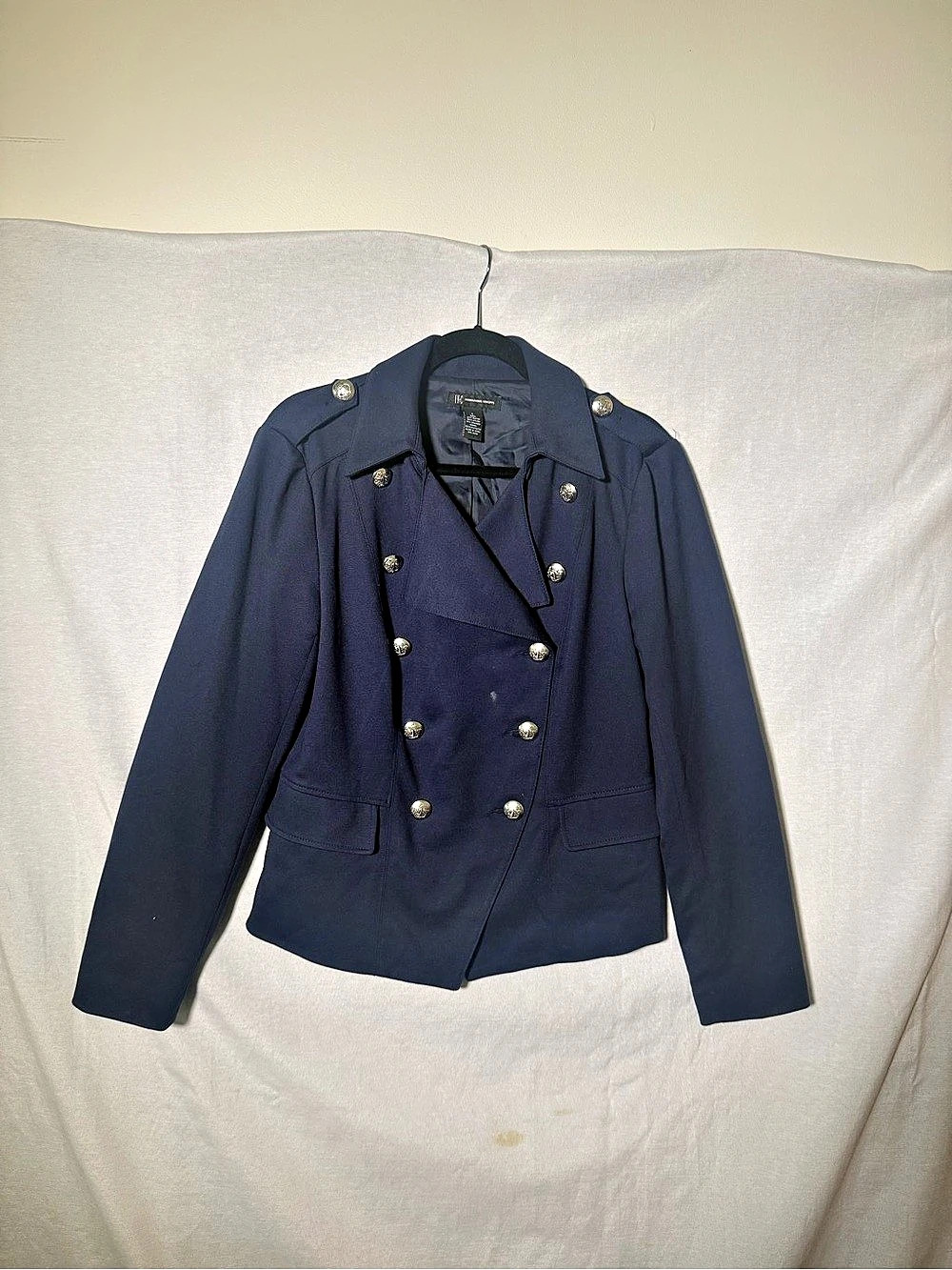 INC International Concepts Navy Double-Breasted Blazer